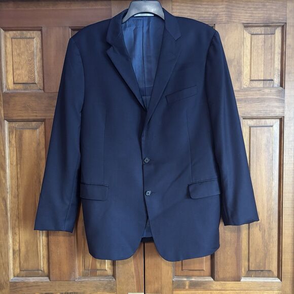 Hickey Freeman Milburn II Jacket Men's Size 46L Suit Coat 100% Worsted Wool Blue - Picture 2 of 11